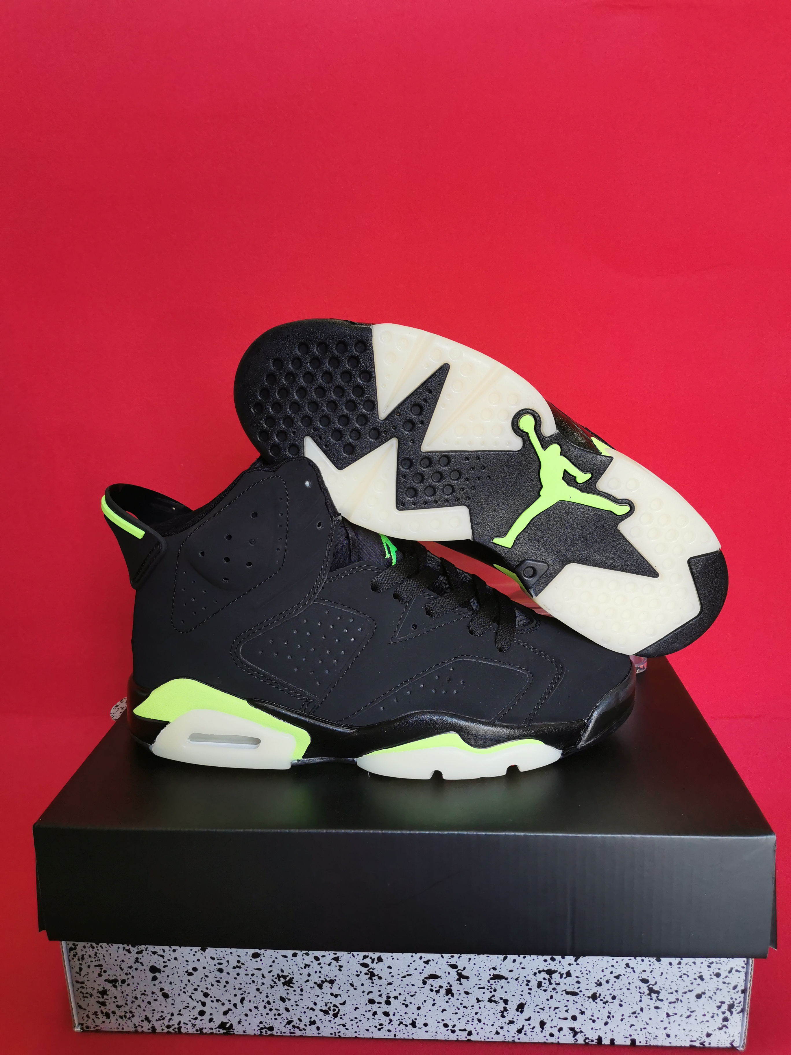 New 2021 Air Jordan 6 Retro Black Fluorscent Green